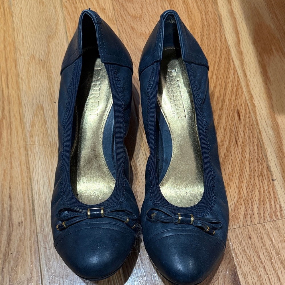 Rugby Ralph Lauren Navy Heels with Bow Accent